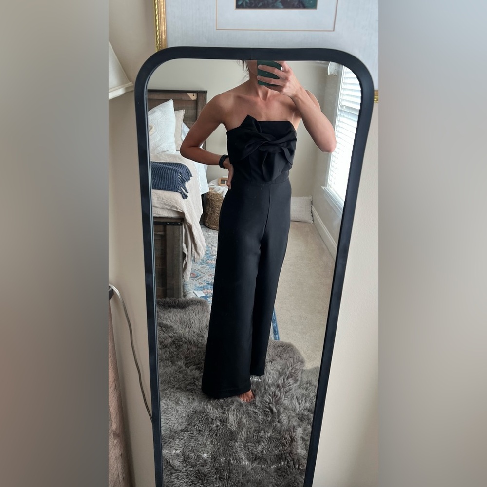 DO+BE Black Strapless Wide-Leg Jumpsuit
